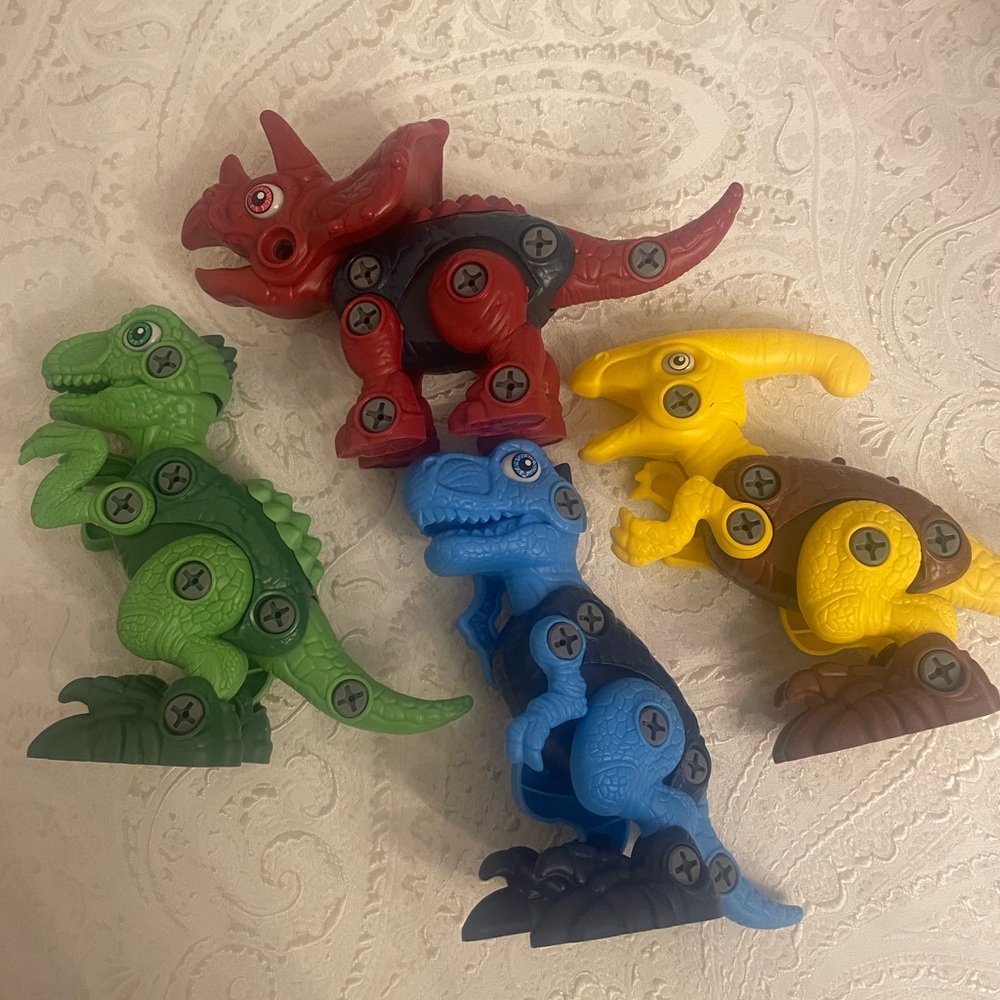 Dinosaur Assembly Toy Set - Red, Green, Blue, Yellow
